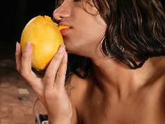 Paty Colt sucking lemon
